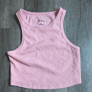 Pink Ribbed Tank Top